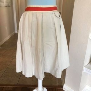 J.Crew pleated skirt 6 pocket ivory